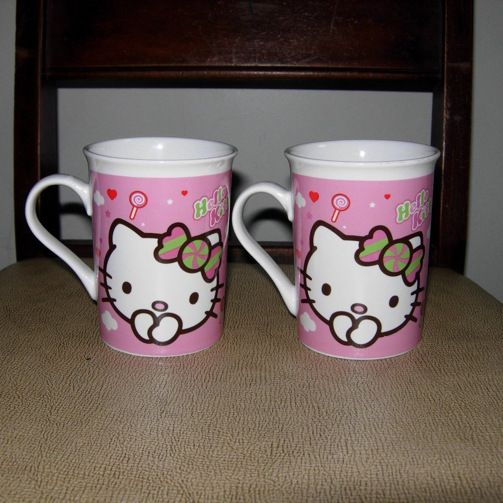 2 Hello Kitty Lollipop Coffee Mugs